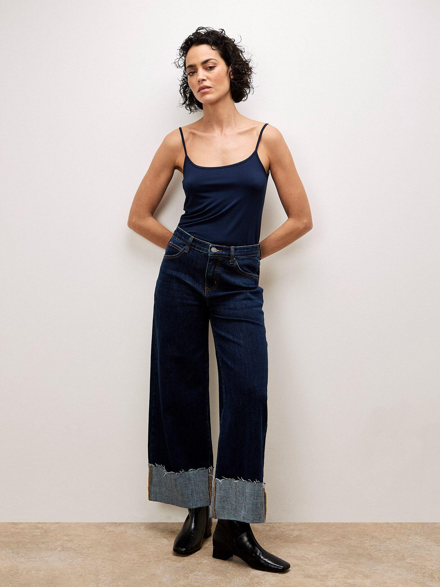 Ikeda Straight Leg Turn Up Jeans by APRICOT