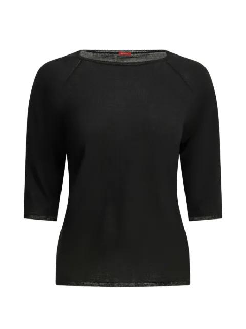 raglan-sleeve boat-neck cotton sweater by APUNTOB