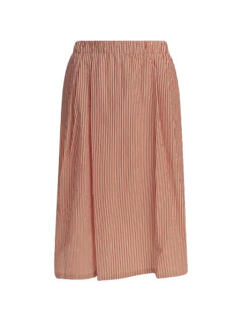 striped pleated cotton midi skirt by APUNTOB