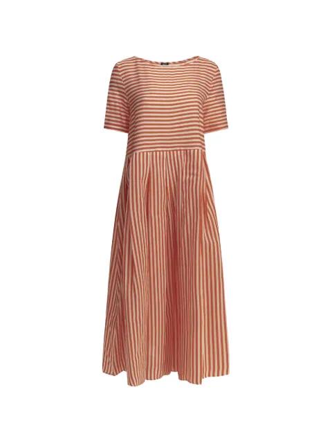 striped short-sleeve cotton midi dress by APUNTOB