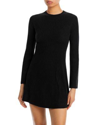 100% Cashmere Contour Ribbed Mini Dress - Exclusive by AQUA