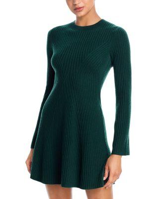 100% Cashmere Contour Ribbed Mini Dress - Exclusive by AQUA