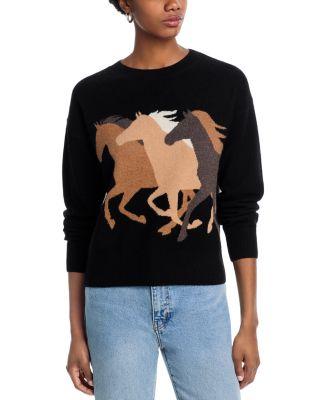 100% Cashmere Horse Intarsia Sweater - Exclusive by AQUA