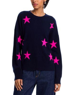 100% Cashmere Star Crewneck Sweater - Exclusive by AQUA
