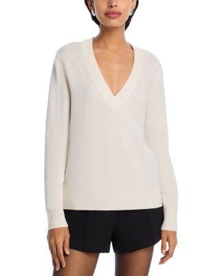100% Cashmere V Neck Sweater - Exclusive by AQUA