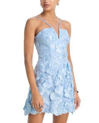 3D Flower Spaghetti Strap Mini Dress - Exclusive by AQUA