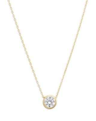 Bezel Pendant Necklace 13"-15" - Exclusive by AQUA