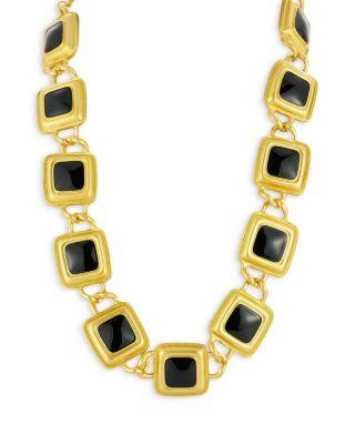 Black Crystal Vintage Statement Necklace by AQUA