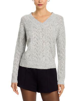 Brka Pointelle V Neck Sweater - Exclusive by AQUA