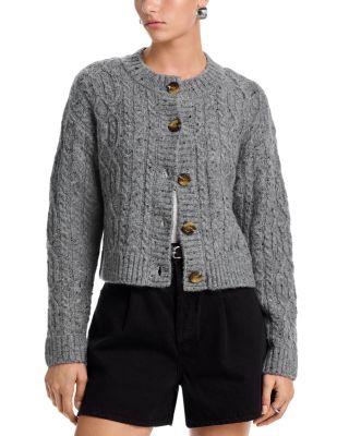 Cable Knit Crewneck Cardigan - Exclusive by AQUA