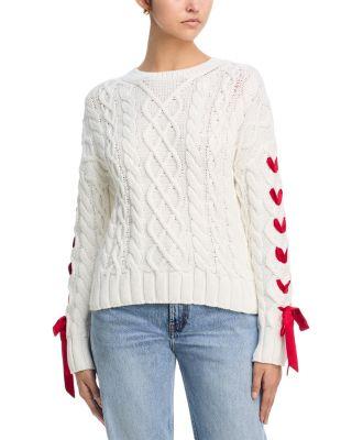Cable Knit Ribbon Weave Sweater - Exclusive by AQUA