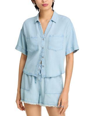 Chambray Button Front Top - Exclusive by AQUA
