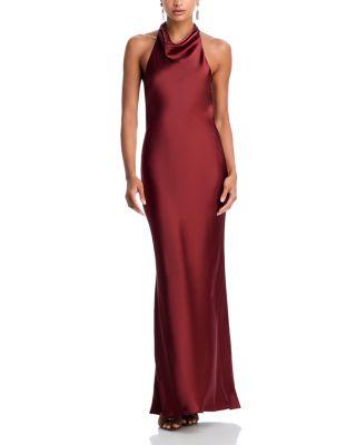 Charmeuse Halter Neck Long Dress - Exclusive by AQUA