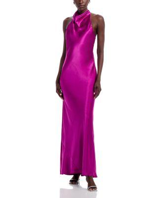 Charmeuse Halter Neck Long Dress - Exclusive by AQUA