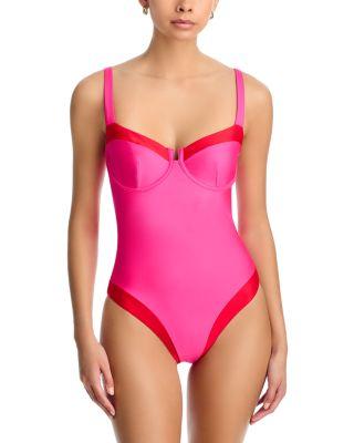 Color Blocked Underwire One Piece Swimsuit - Exclusive by AQUA