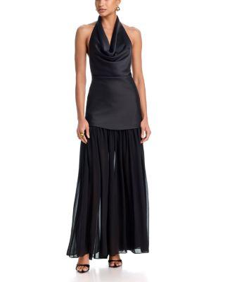 Cowl Neck Drop Waist Gown - Exclusive by AQUA