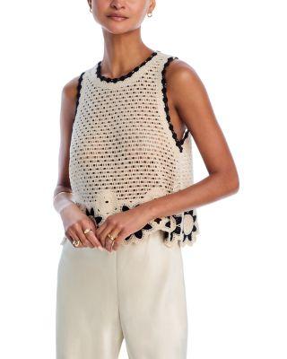 Crocheted Sleeveless Sweater by AQUA