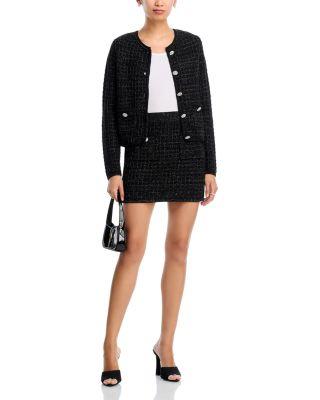 Crystal Button Cardigan Sweater & Sweater Skirt - Exclusive by AQUA