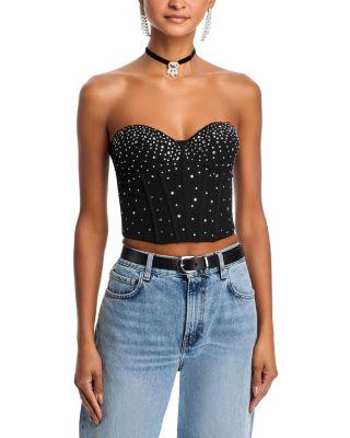 Crystal Strapless Bustier Top - Exclusive by AQUA Crystal Strapless Bustier Top - Exclusive by AQUA