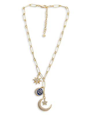 Cubic Zirconia Celestial Charm Lariat Necklace by AQUA