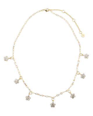 Cubic Zirconia Flower Statement Necklace by AQUA
