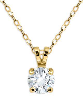 Cubic Zirconia Solitaire Pendant Necklace by AQUA Cubic Zirconia Solitaire Pendant Necklace by AQUA
