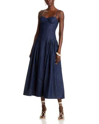 Denim Bustier Midi Dress - Exclusive by AQUA