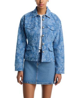 Denim Jacquard Jacket - Exclusive by AQUA Denim Jacquard Jacket - Exclusive by AQUA