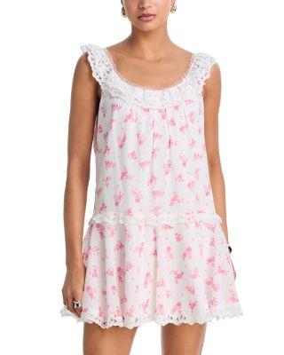 Ditsy Floral Lace Ruffle Mini Dress - Exclusive by AQUA