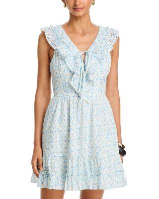 Ditsy Floral Ruffle Tie Mini Dress - Exclusive by AQUA