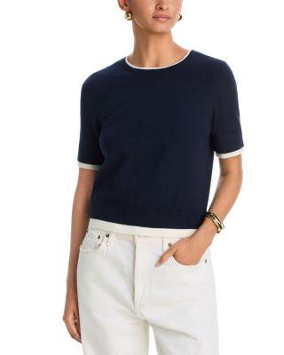Double Layer Short Sleeve Crewneck Sweater - Exclusive by AQUA