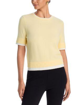 Double Layer Short Sleeve Crewneck Sweater - Exclusive by AQUA
