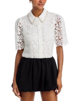 Embellished Collar Lace Top - Exclusive by AQUA