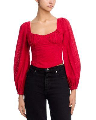 Embroidered Puffed Sleeve Top - Exclusive by AQUA