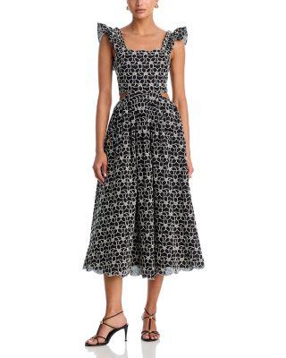 Embroidered Scallop Midi Dress - Exclusive by AQUA