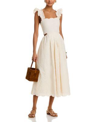 Embroidered Scallop Trim Dress - Exclusive by AQUA Embroidered Scallop Trim Dress - Exclusive by AQUA