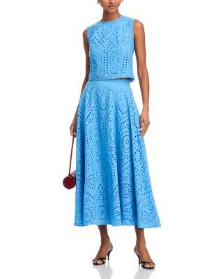 Eyelet Sleeveless Tank & Eyelet Midi Skirt - Exclusive by AQUA