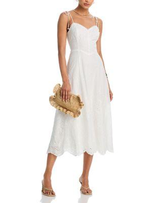 Eyelet Sweetheart Midi Dress - Exclusive by AQUA