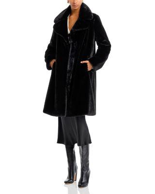 Faux-Fur Coat with Wide Lapels - Exclusive by AQUA
