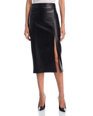 Faux Leather Midi Skirt - Exclusive by AQUA