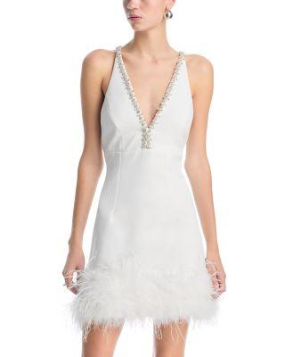 Feather Embellished Tank Dress by AQUA