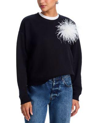 Feather Pin Fleece Crewneck Sweatshirt - Exclusive by AQUA