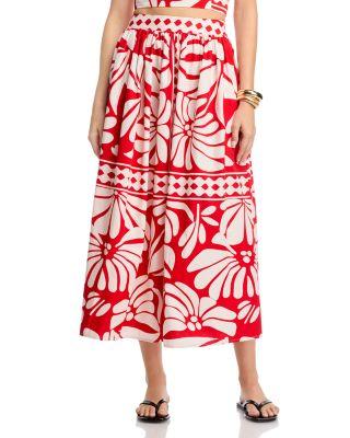 Floral Border Midi Skirt - Exclusive by AQUA