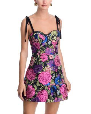 Floral Brocade Bustier Mini Dress - Exclusive by AQUA