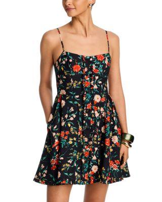 Floral Button Front Mini Dress - Exclusive by AQUA