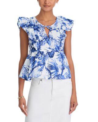 Floral Flutter Sleeved Top - Exclusive by AQUA