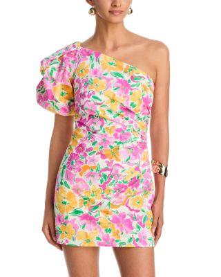 Floral One Shoulder Mini Dress - Exclusive by AQUA