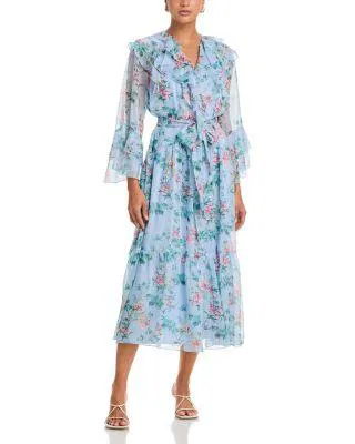 Floral Ruffle Maxi Dress - Exclusive by AQUA Floral Ruffle Maxi Dress - Exclusive by AQUA