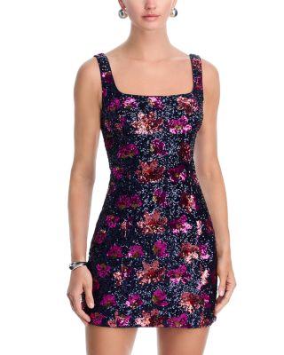 Floral Sequin Mini Dress - Exclusive by AQUA