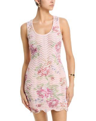 Floral Sweater Knit Tank Mini Dress - Exclusive by AQUA
